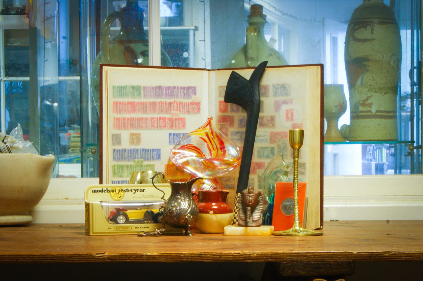 A selection of antiques, collectibles and curiosities from a recent property clearance